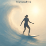 Personne surfant sur une vague de brume, symbolisant la régulation émotionnelle